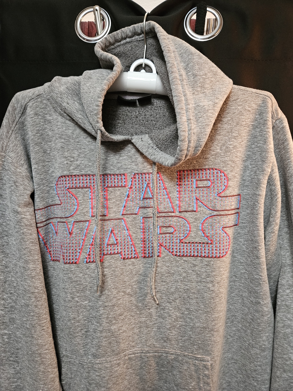 Star Wars Men's Gray Crewneck Hoodie with Red Accent Logo